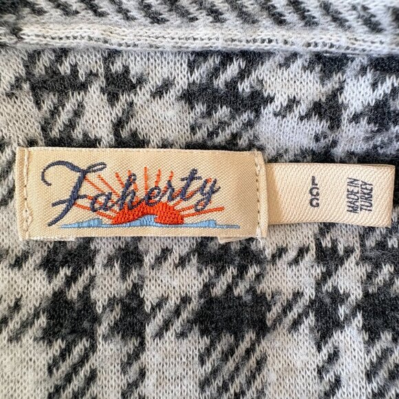 Faherty Legend Sweater Shirt Women's Long Sleeve Button-Up in Snowonder Plaid L - Picture 3 of 7